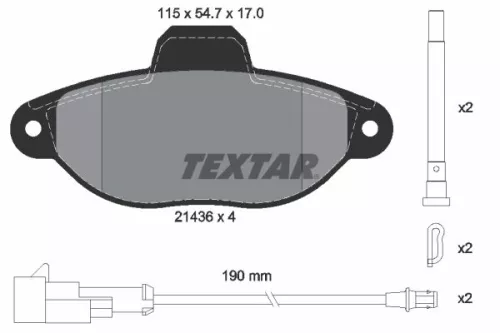 Textar Front Brake Pads Set For Fiat Ford 500 Ka