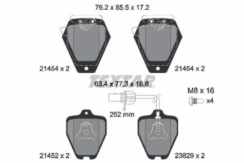 Textar Front Brake Pads Set For Audi A4 A6