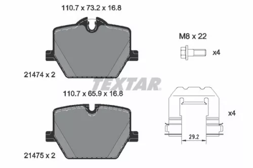 Textar Rear Brake Pads Set For Alpina Bmw Toyota 2 3 4 Series I4 Supra Xd3 Z4