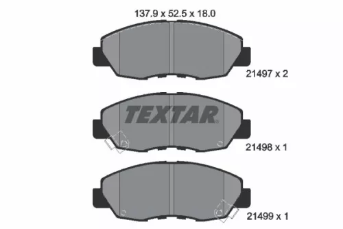 Textar Front Brake Pads Set For Acura Honda Accord Civic Cl Cr-v
