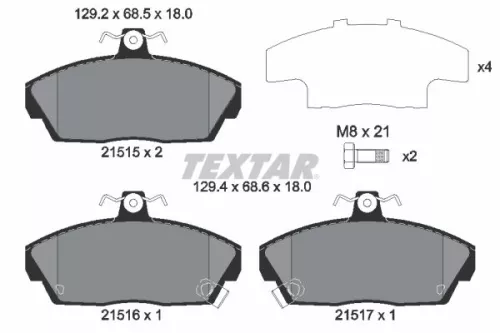 TEXTAR TEXTAR 2151503 Textar Front Brake Pads Set For Honda Mg Rover 200 25 25 Commerce 400 45 800 Cdv 