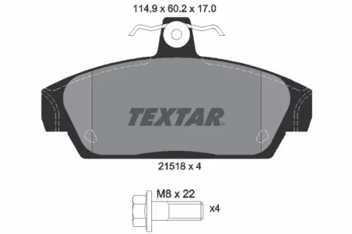 Textar Front Brake Pads Set For Mg Rover 100 100 / Metro Metro Mg Tf Mgf
