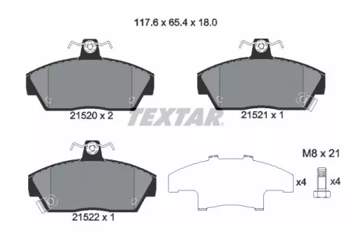 Textar Front Brake Pads Set For Rover 200 400