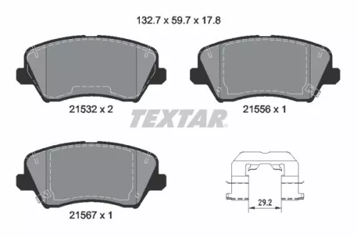 Textar Front Brake Pads Set For Hyundai Hyundai (Beijing) Kia Cee'd Ceed Cerato 