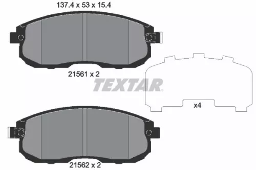 Textar Front Brake Pads Set For Infiniti Nissan Nissan (Dfac) Bluebird Sylphy / 