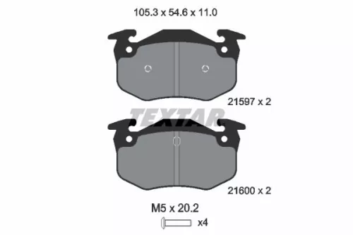 Textar Rear Brake Pads Set For Renault 19 Clio