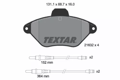 Textar Front Brake Pads Set For Citroën Xantia
