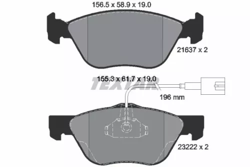 Textar Front Brake Pads Set For Alfa Romeo 166