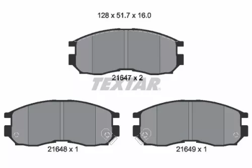 Textar Front Brake Pads Set For Changan Chrysler Dodge Honda Hyundai Mitsubishi 