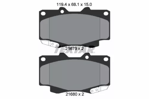 Textar Front Brake Pads Set For Toyota Fortuner Hilux