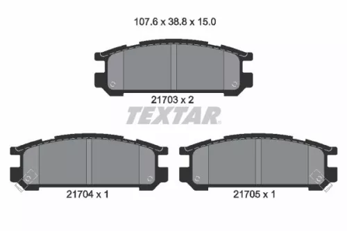 Textar Rear Brake Pads Set For Subaru Impreza Legacy Legacy Outback Svx