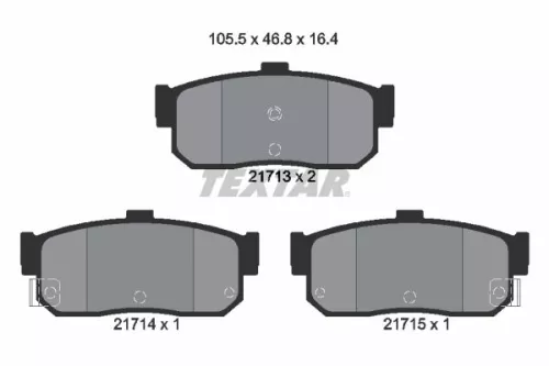 Textar Rear Brake Pads Set For Infiniti Nissan Nissan (Dfac) 100nx Almera Altima