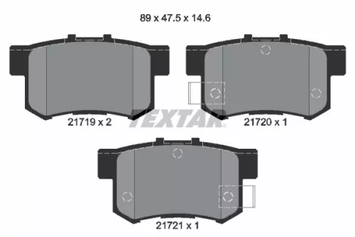 Textar Rear Brake Pads Set For Acura Haval Honda Honda (Gac) Mg Rover Suzuki 600