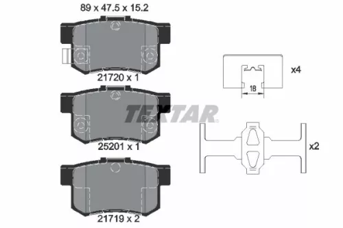 Textar Rear Brake Pads Set For Fiat Suzuki Sedici Swift Sx4