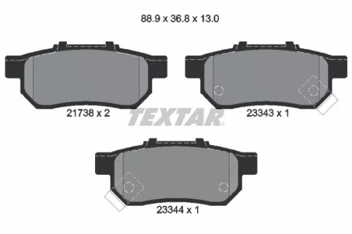 Textar Rear Brake Pads Set For Acura Honda Isuzu Mazda City Civic Crx Integra Ja