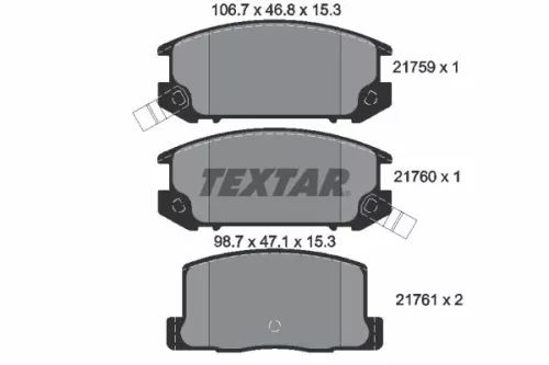 Textar Rear Brake Pads Set For Toyota Mr2