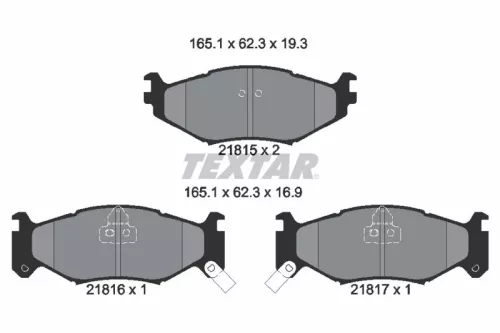 Textar Front Brake Pads Set For Chrysler Dodge Caravan Daytona Grand Caravan Le 