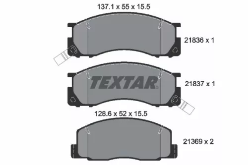 Textar Front Brake Pads Set For Toyota Estima Emina / Lucida Previa Town Ace