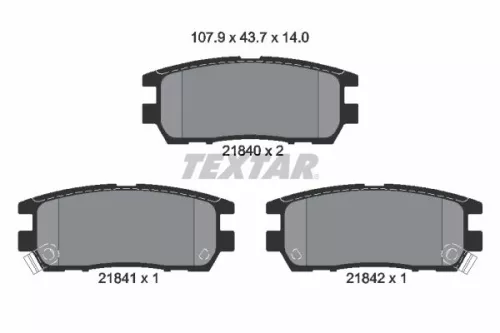 Textar Rear Brake Pads Set For Mitsubishi Delica / Space Gear L400 Magna Pajero 
