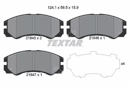 Textar Front Brake Pads Set For Acura Chevrolet Holden Honda Isuzu Opel Vauxhall