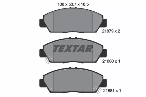 Textar Front Brake Pads Set For Honda Rover 600 Accord Prelude