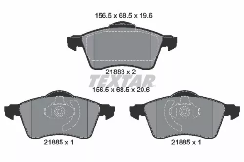 Textar Front Brake Pads Set For Vw California Kombi Transporter