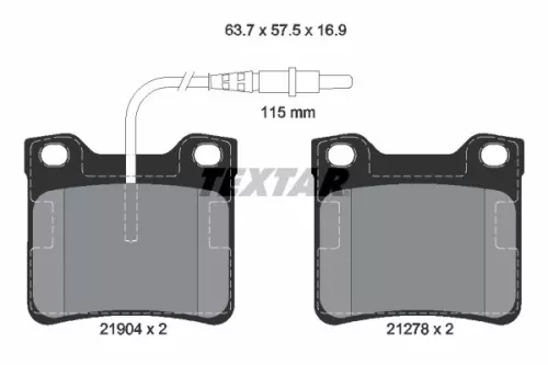 Textar Rear Brake Pads Set For Mercedes Peugeot 406 605 V-class Vito