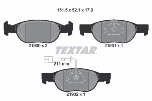 Textar Front Brake Pads Set For Fiat Lancia Brava Bravo Delta Marea
