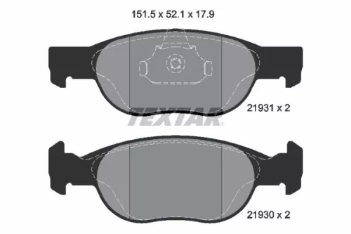 TEXTAR TEXTAR 2193101 Textar Front Brake Pads Set For Fiat Punto 
