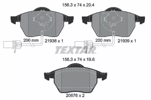 Textar Front Brake Pads Set For Audi Vw A4 A6 Passat