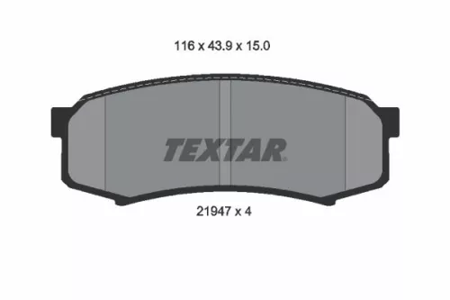 Textar Rear Brake Pads Set For Changan Jmc Lexus Mitsubishi Mitsubishi (Gac) Toy