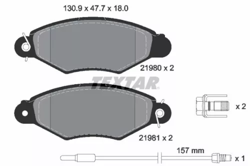 TEXTAR TEXTAR 2198003 Textar Front Brake Pads Set For Nissan Renault Kangoo Kubistar 