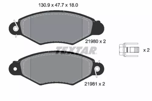 Textar Front Brake Pads Set For Auverland Citroën Fiat Peugeot Renault Talbot 20