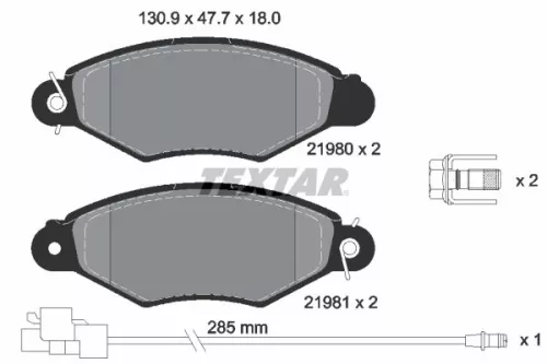 Textar Front Brake Pads Set For Renault Kangoo