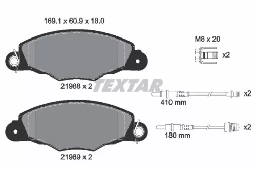 Textar Front Brake Pads Set For Peugeot 206