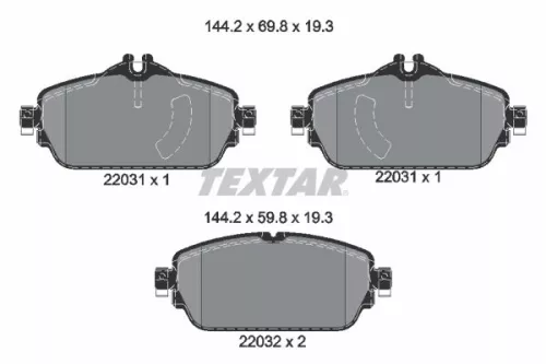 Textar Front Brake Pads Set For Mercedes Mercedes (Bbdc) C-class E-class Gla Gla