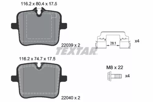 Textar Rear Brake Pads Set For Alpina Bmw Rolls-royce 5 7 Series 8 B7 Cullinan G