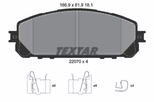 Textar Front Brake Pads Set For Jeep Jeep (Gac Fca) Cherokee Commander Grand Com