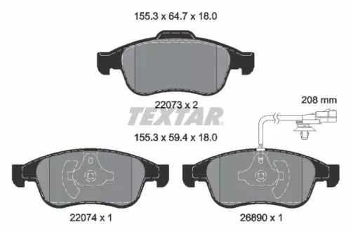 Textar Front Brake Pads Set For Mercedes Renault Citan Grand Kangoo Kangoo T-cla