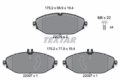 Textar Front Brake Pads Set For Mercedes C-class Cls E-class Glc
