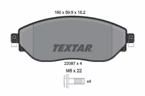 TEXTAR TEXTAR 2208701 Textar Front Brake Pads Set For Fiat Mitsubishi Nissan Opel Renault Vauxhall Exp 