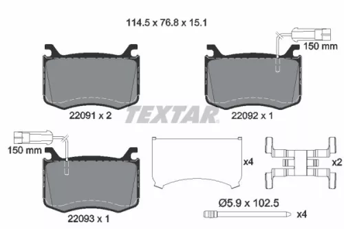 TEXTAR TEXTAR 2209101 Textar Front Brake Pads Set For Alfa Romeo Giulia 