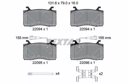 Textar Front Brake Pads Set For Alfa Romeo Giulia Stelvio