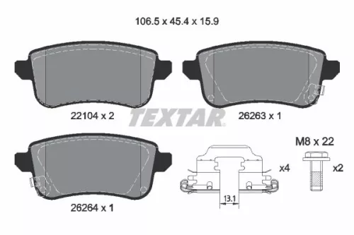 Textar Rear Brake Pads Set For Renault Captur Talisman Zoe