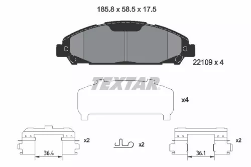 Textar Front Brake Pads Set For Ford Usa Mustang