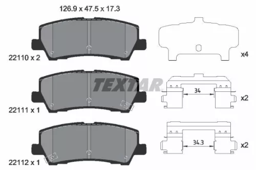 Textar Rear Brake Pads Set For Ford Usa Mustang