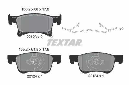 Textar Front Brake Pads Set For Buick (Sgm) Chevrolet (Sgm) Opel Vauxhall Adam C