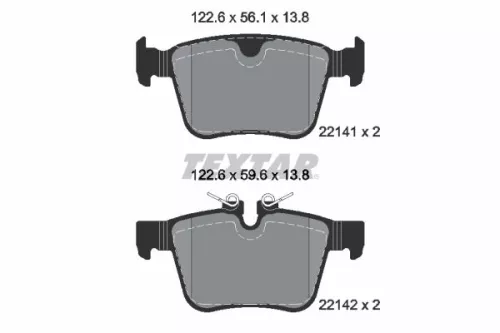 Textar Rear Brake Pads Set For Jaguar I-pace