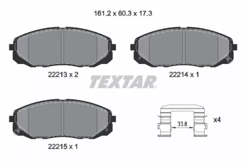 Textar Front Brake Pads Set For Kia Carnival Sedona