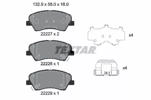 Textar Front Brake Pads Set For Hyundai Kia Bayon I20 Rio Stonic